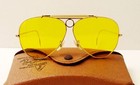 Vintage B l Ray Ban Usa  Shooter 62mm 1 10 12k G f 60s Kalichrome Yellow Glasses