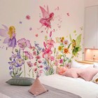 Elf Girl Wall Decal Nursery Baby Room Decor Butterfly Flowers Art Sticker Gift