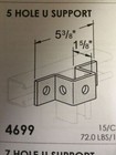 1-5 8  5 Hole U Support Fitting For Unistrut   B-line Channel  4699 P1047