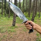 Custom Handmade Carbon Steel Blade Survival Bowie Knife   Hunting Knife Camping
