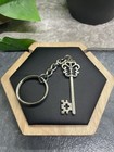 5  Antique Silver-tone Skeleton Key Stainless Steel Keychain New B6578