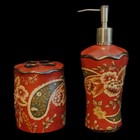 Burgandy Bathroom Accessories Bundle Soap Dish Toothbrush Holder Soap Dispenser