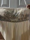 Couture Ivory Strapless Beaded Sequin Chiffon A-line Maxi Wedding Dress Size 4