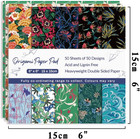 Origami Paper Kit 50 Sheets 6 Inch Square Double Sided Color 50 Vivid Japanese W