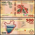 Burundi 500-10000 Francs 5 Pieces Set  2015  P-50-54  Unc