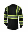 Hi-viz Long Sleeves Black Bottom Safety T-shirts With Reflective Tapes