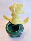 Vintage Ceramic Pixie Elf On Mushroom Planter Figurine Mid Century Kitsch Japan
