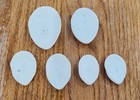 6 Porcelain Flat Ladies Faces For Brooch pin 2 1 8 x1 1 2  To 1 1 4x7 8 bisque