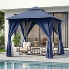 Lausaint Home Gazebo 8x8ft  Patio Gazebo With Nettings And Privacy Screens