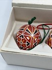 Vintage Czech Hand Painted Real Egg Ornament Multicolor Set Of 5