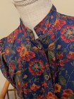 Vintage Puff Sleeve Western Victorian Floral Cotton Blouse S m