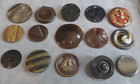 15 Large Vintage Antique Celluloid Buttons Various Colors Patterns