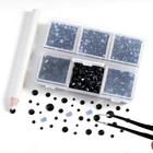 Hotfix Rhinestones  4000 Pcs Black Rhinestones For Clothes Crafts Mixed 6 Siz   