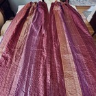Vtg Jcp Faux Silk Taffeta Jewel Tone Pinch Pleat Strip Curtain Panels Set 2 84   