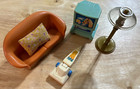Lot Of 7 1990s Vintage Fisher Price Loving Family Figures   Furniture