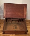 Antique Slant Top Tabletop Wood Writing Slope Box Lap Campaign Desk