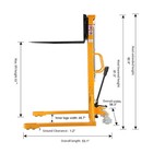 Apollolift Manual Hand Straddle Pallet Lift Stacker Hydraulic 63  Height 2200lbs