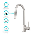 Dura Faucet Dfnmk540sn Streamline Pull-down Touch On off Kitchen Faucet  Satin N