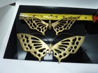 Vintage Mid Century Mcm  Brass  Butterfly Wall Hanging Art Decor - Set Of 2