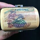 Rare Small Unique Vintage Antique Camel Bone Plum Trinket Jewelry Box