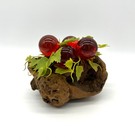 Vintage Lucite Grapes Red Burl Wood Mid Century Modern Decor Driftwood Acrylic