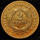 1865 2 Cent Piece Bold Xf-au Features  Hard To Find   we   First Coin With Motto