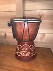 Island Treasures Jamaica Djembe Hand Drum 6   - Wooden Tribal Drum - Hand Carved
