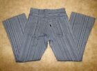 Vtg 70s Levi s Big E Sta-prest Bell Bottoms Herringbone Striped Blue Jeans Pants