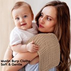 12 Pcs Muslin Burp Cloths Baby 100  Cotton Large 20x10 Inch Gradient Coffee