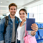 Rfid Blocking Leather Passport Holder Wallet Case For Travel - Navy Blue