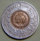 Encased 1907 Indian Head Penny Token - Crescent News Co  - Lot 1824