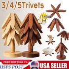 Wooden Trivets For Hot Dishes  Tree-shaped Trivet Set With Stand  Heat-resistant