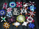 Lot Of  20xczechoslovakia Vintage Rhinestone Glass  Buttons On Sewing N379