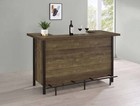 Industrial Style Rectangular Storage Home Bar Unit In Rustic Oak