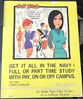 Vintage 1972 Us Navy Recruitment Poster Board Comic Cartoon High School 14   x11   