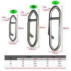 Unclesportinfof 50 Pcs Fishing Snap Clips Fishing Stainless Steel Strength Fast