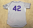 Scott Oberg  45 Colorado Rockies 2015 Majestic Jackie Robinson Game Worn Jersey