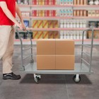 Platform Truck Cart  Heavy Duty Push Cart With Detachable Rear Guardrail 48 24in