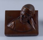 Pair Of Vintage Jennings Brothers Dante   Beatrice Bronzed Bookends