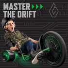 Teen Big Wheel Tricycle Drift Trike Adjustable Seat Led Lights 180lb Green Black