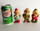 3  Elf Elves Gnome Dwarf Figurines 4  Japan  Vintage 1960s Composite Chalkware 