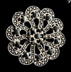 Vintage Lot Of 3 Art Deco victorian Revival Rhinestone Brooches 1950s
