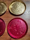 Vintage 1950 s West Bend Aluminum Coasters Set Of 8 Oak Leaf   Acorns Nice  