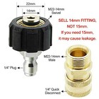 Pressure Washer Hose Connector Adapter Set Quick Connect M22 To 1 4  Gun To Wand