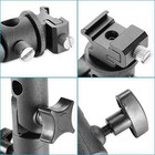 Metal Flash Bracket Light Stand Hot Shoe Mount Umbrella Holder Swivel Hole V9f9