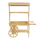 Flower Cart Display Stand With Wheels  3-tier Wooden Candy Cart For Party New