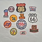 Lot Of 12 Embroidered Patches Numbers Usa Route 66 Vintage New York Mixed