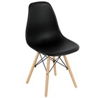 Set Of 4 Modern Dining Side Chair Armless Home Office W  Wood Legs Black