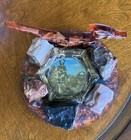 Vtg  Native American Indian Dancers Petrified Wood Roadrunner Ashtray 8    Hopi 