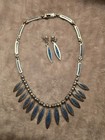Vintage Sterling Silver Turquoise Necklace   Earring Set
